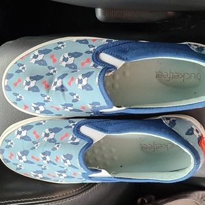 Bucketfeet canvas shoes with boxer and bowtie